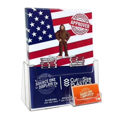 Source One Large Brochure Holder 8.5 X 11 Inches With Business Card Holder #TOP1