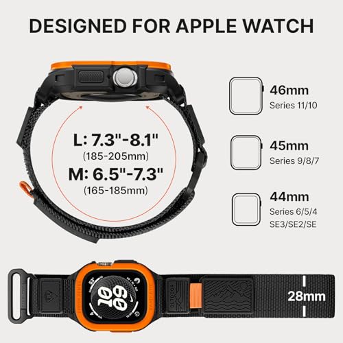 Image of Bandletic Rugged Case with Band Compatible with Apple Watch 49mm(Ultra 3 /2 /1),46mm(Series 11 /10), 45mm(Seriess 9 /8 /7),44mm(SE3 /SE2 /SE /6 /5 /4), Protective Cover Sport Accessories for iWatch Men