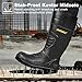 Showave Men's Steel Toe Rubber Boots Kevlar Sole Safety Work Boot Puncture-Proof Rain Boot Slip & Oil Resistant Outsole for Industrial Construction Agriculture, Size 11 Black