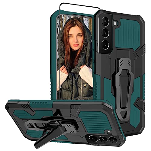 Compatible with Samsung Galaxy S22 Plus Case with Screen Protector Military Grade Protection Case for Samsung S22 Plus Anti Drop 15Ft. Drop Tested Cover with Belt Clip for Samsung S22 Plus Case -BLACK