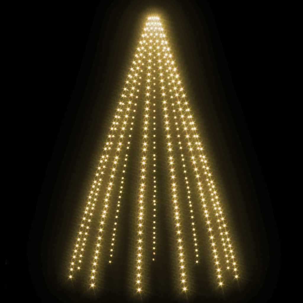 Weihnachtsbaum-Lichternetz mit 500 LEDs 500 cm wasserdicht für Innen und Außen, warmweißes Licht, USB-Anschluss, 10 Lichterketten, Garten, Balkon, Terrasse, Dekoration, 5 m Kabel