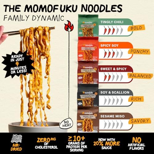 Momofuku Soy & Scallion Ramen Noodles by David Chang, 4 Pack of Restaurant Quality Instant Noodles Now with More Sauce & 10g of Protein — view 6