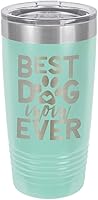 Vista 13 de Best Dog Mom Ever Black Vaso de bebida de 20 oz con pajita Taza de viaje grabada con láser con citas divertidas Comparar con Yeti Rambler Idea