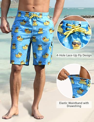 Mens Swim Trunks with Compression Liner 9 Inch Swim Shorts Bathing Suits Quick Dry Hiking Cargo Shorts with Zipper Pocket3