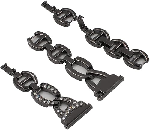 Miniatura 3 de Correa de reloj Bling de 0.709in, 0.787in, 0.866in, compatible con reloj inteligente o reloj tradicional, correa de repuesto universal de aleación