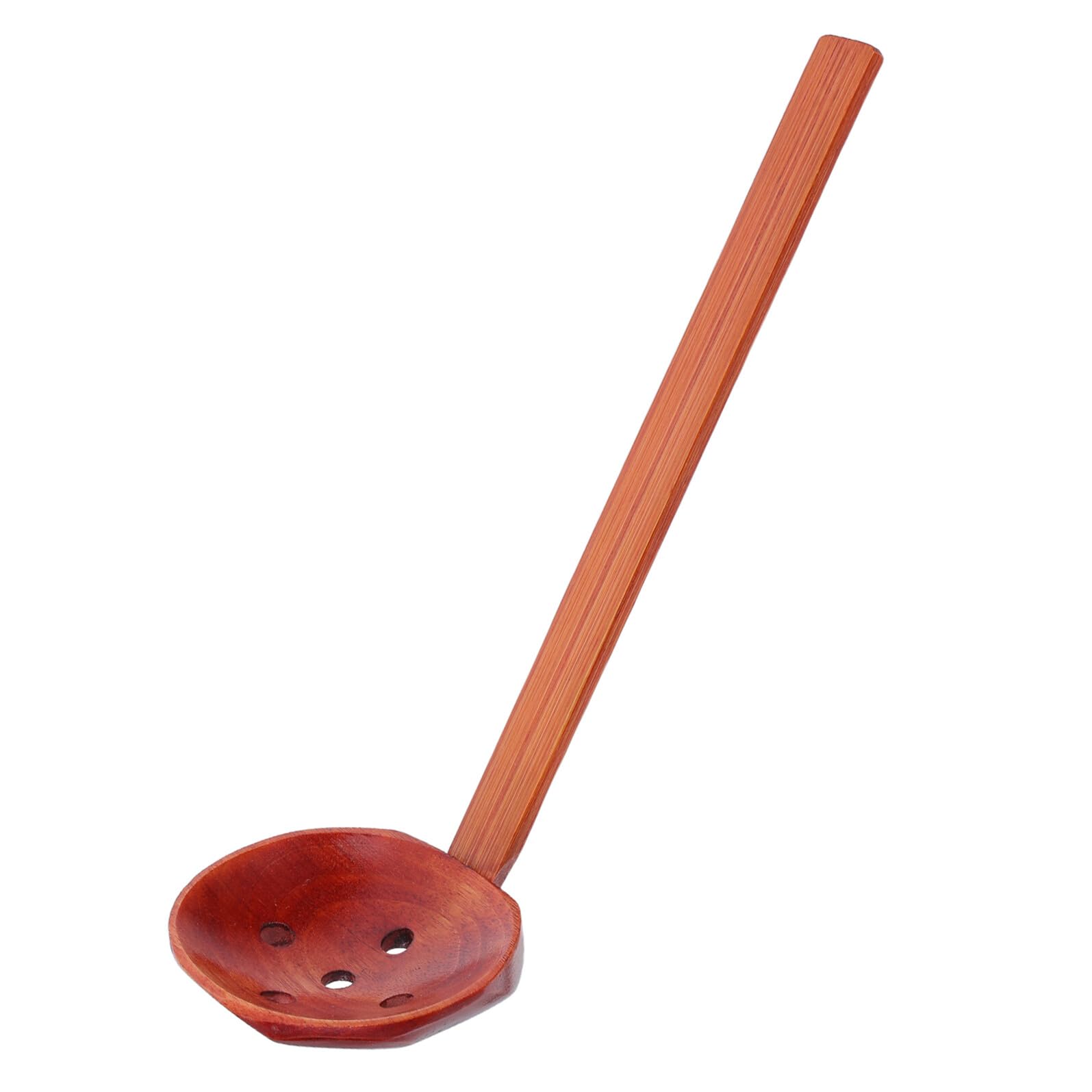 iplusmile Cuillère à Égoutter en Bois de Nanmu à Fentes, Louche Cuisine Multifonction Résistante la Chaleur Manche en Bois, pour Buffet, Ramen et Service à Table, Ustensile la Cuisine