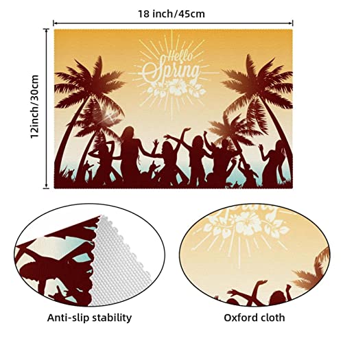 Sets de table Dancing on the Beach x6 lavables 30x45 cm