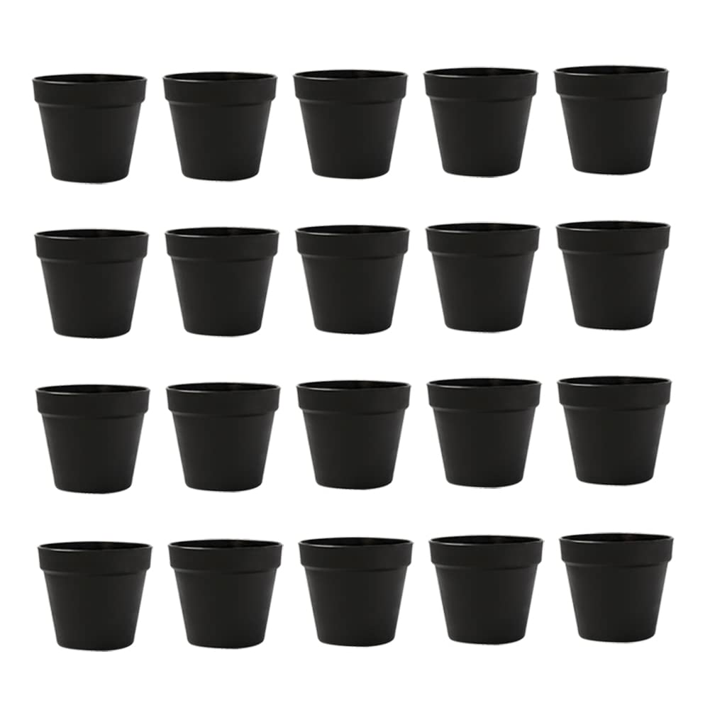 JIHUOO 20 Pcs Mini Plastic Planters, Little Indoor Plant Pots for Seed Starting Flowers, and Tiny Gardens