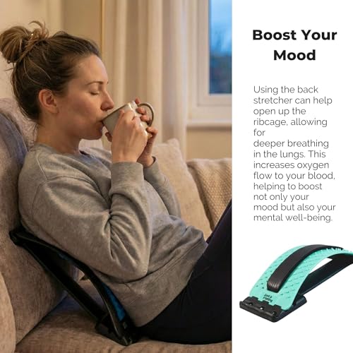 Image of Just A Feeling Back Stretcher Lower - Lumbar Support & Back Cracker w /Silicone & Foam Pads - Spinal Decompression Device for Sciatica, Herniated Disc, Back Popper for Back Pain w /Chair Strap