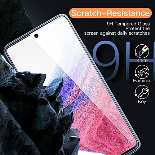 JETech Screen Protector for Samsung Galaxy A53 5G / A52 / A52 5G / A52s 5G, 9H Tempered Glass Film, Anti-Scratch, HD Clear, 3-Pack by JETech - Image 4