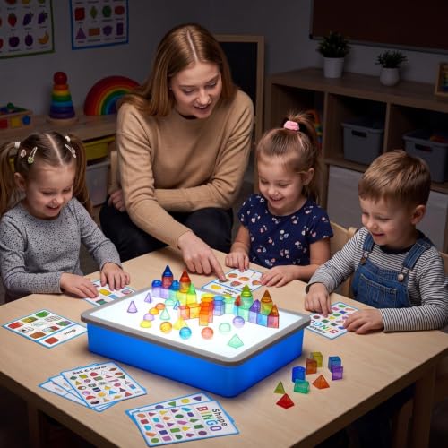 Image of 100 Pcs 3D Shapes for Teaching - Light Table Toys