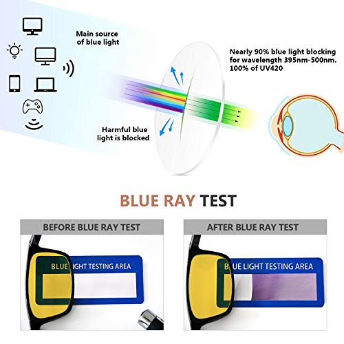 Image of Eyekepper 7-pack Blue Light Filter Glasses Women - Fashion Computer Eyeglasses Amber Tinted +1.75