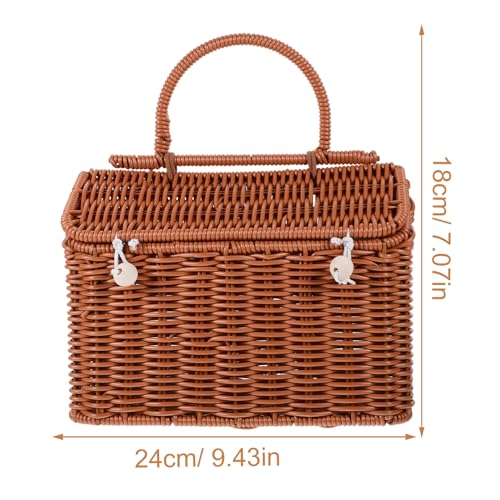 Sac tissé pour femmes marron en PP pour petits objets - 3