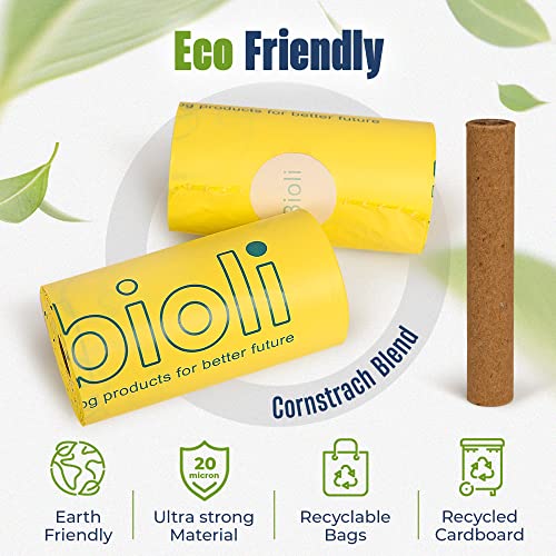 BIOLI Poo Bags Dogs Set - Value Pack 360 Count Universal Fit - Biodegradable Poop Bags Dog Rolls With Extra Poo Bag Holder - Unscented Colour Yellow (BIOBLEND360) - Image 3