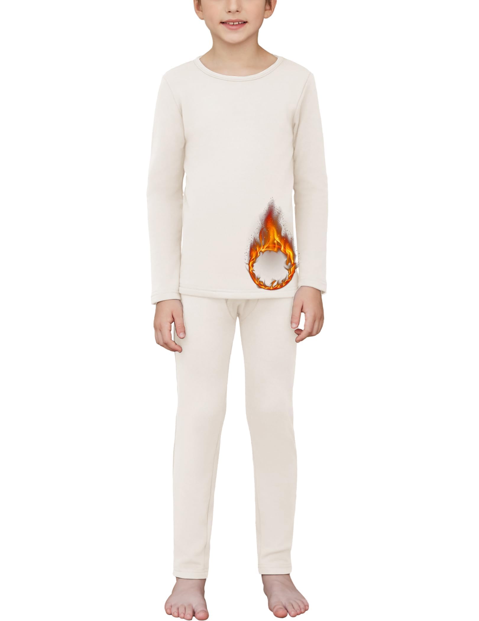 Arshiner Thermounterwäsche Set Kinder Jungen Funktionsunterwäsche Skiunterwäsche Winter Warm Thermo Unterwäsche für Ski Fussball Sport Junge Thermo Unterwäsche Set Long 5-12 Jahre