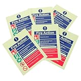 CIYODO 6 Stück Nachleuchtende Aufkleber Aufkleber Für Brandschutzmaßnahmen In Gebäuden Öffentliches Brandschutzschild Krankenhaus Brandschutzschild