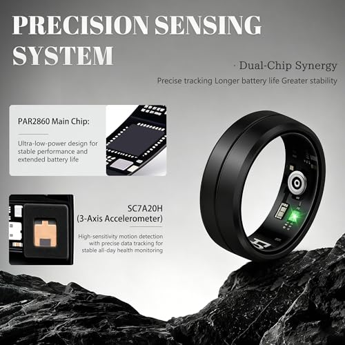 Image of Smart Ring for Women Men, All-New Matte Scratch-Resistant Design, Health & Fitness Tracker for Sleep, Stress & Activity Monitoring, Long Battery Life, Waterproof, No App Fee, Silver 10