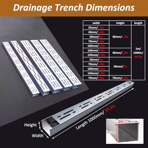 Tranchées de drainage pour terrasse propre, kit d'évacuation d'eau extérieur - 3