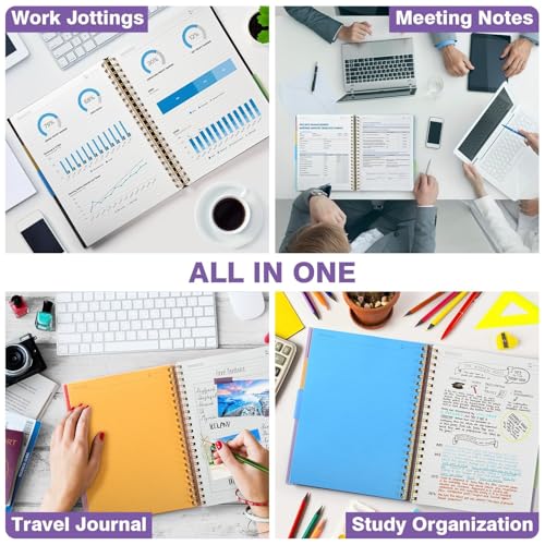 Image of 5 Subject Notebooks College Ruled, Lined Notebook with Removable Dividers