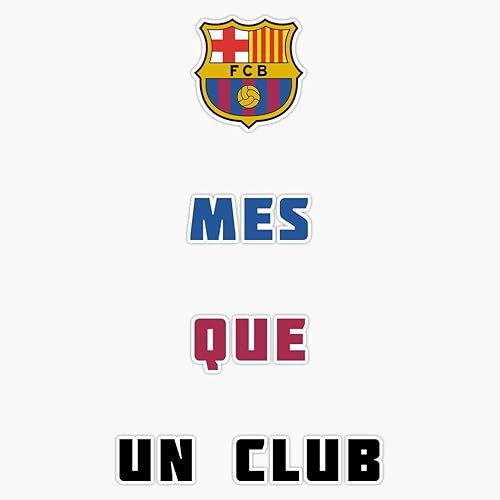 Barcelona Fc: Mes Que Un Club - Adhesivo de vinilo impermeable para coche, laptop, ventana, parachoques adhesivo de 5 pulgadas