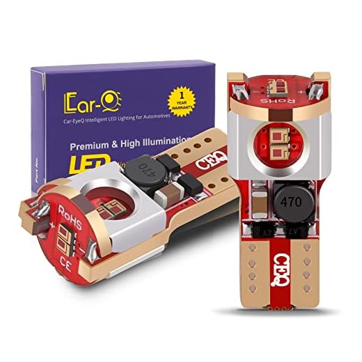 Car-EyeQ T10 Wedge 194 168 LED Bulbs, Pure Red 194R 2825 W5W 175 Rear Side Marker, License, Interior Map, Dome, Trunk, Courtesy, Inner Tail lights 2821 658 W5WLL 2825LL 5W 12V Replacement Lamps