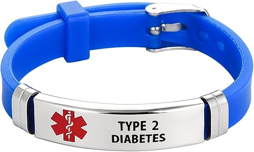 Pulsera de identificación de alerta médica Pulsera de emergencia de primeros auxilios grabada con láser Alerta de salud Pulsera de silicona ajustable