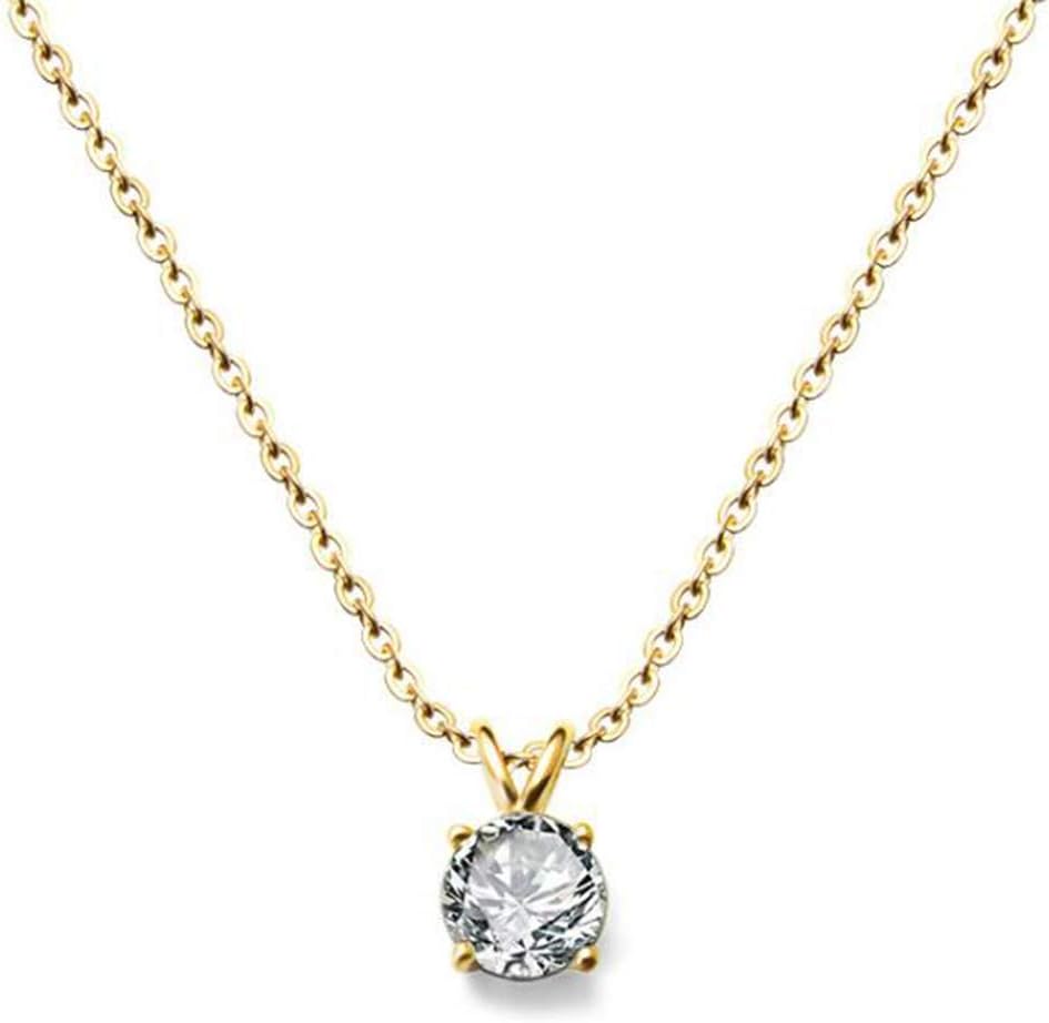 Jude Jewelers Stainless Steel Classical Simple Plain Solitaire Style Collar Charm Necklace