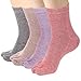 Muzrunq Toe Socks Women 4 Pairs Mid-Calf Comfortable Cotton Socks with Toes Breathable and Sweat-Absorbing for Running Athletic 4 Colors Toe ..