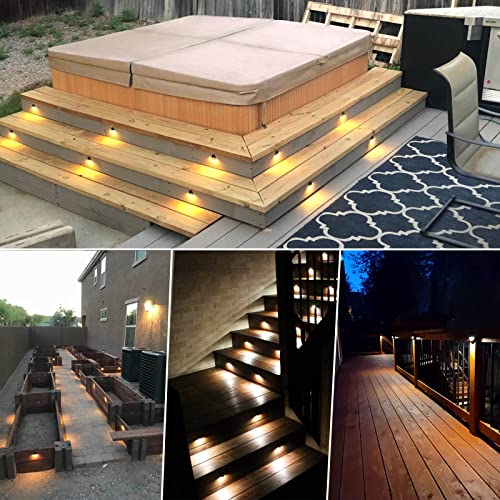 Derekland Low Voltage Deck Lights, 12-36V Ac/Dc Outdoor Deck Step Lights, 2.5W Led Landscape Lights Stair Night Lights For Pathway Walkway Deck Step Yard Fence Patio, 2700K Warm Light, 12 Pack Set #TOP6