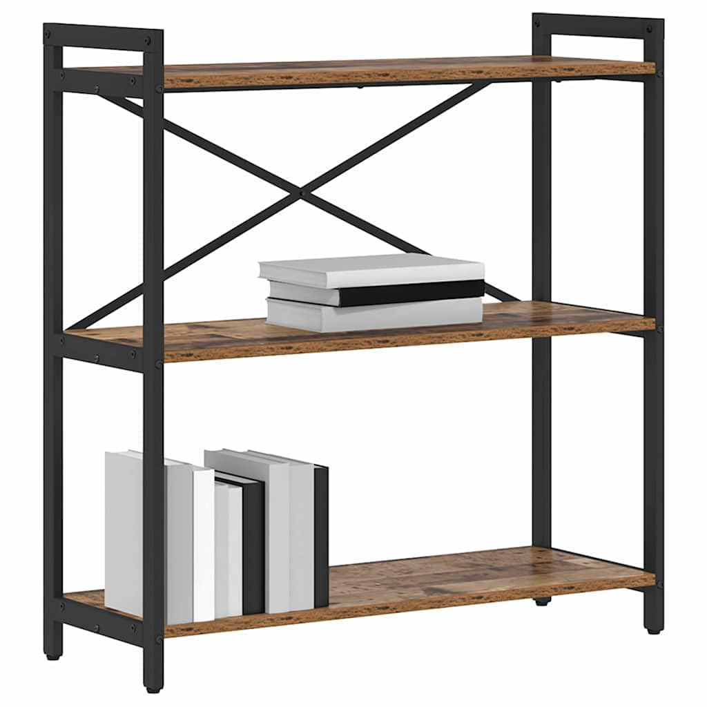 vidaXL Étagère Bois Ancien 80 x 30 x 85 cm Bois d'ingénierie, Étagère Industrielle Moderne, Rangement en étagères, déco pour Organiser ta Maison, Meuble Livre Libre
