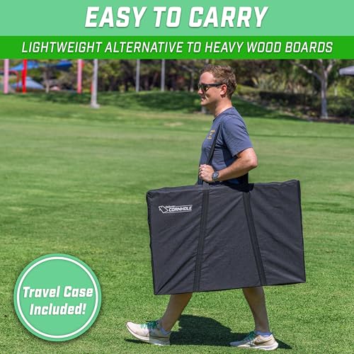 Image of GoSports Portable Cornhole Sets- Includes 2 Boards, 8 Bean Bags, Carry Case