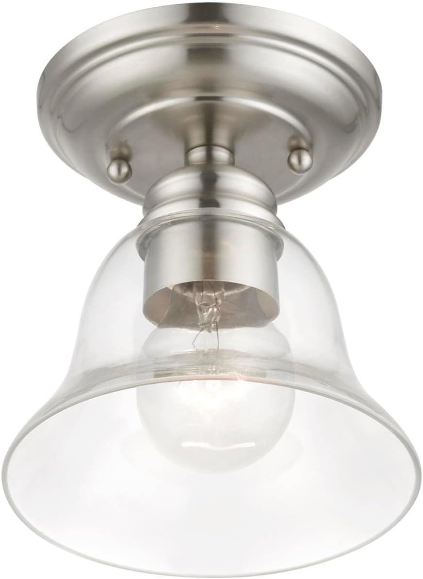 Livex Lighting, 46481-91, Moreland, Small Semi-Flush, Brushed Nickel