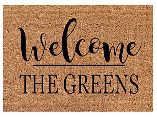 Maxecor Welcome Customized Family Name Non Slip Doormat - Personalized Housewarming Closing Wedding Gift Realtor Idea - Home Decor Mats Custom Message Door Trap Dirt Mat Rug