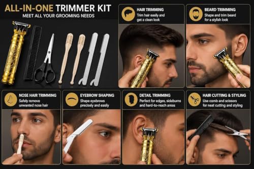 Image of 7-in-1 Grooming Kit for Men, T-Blade Hair Trimmer, Beard Trimmer Set
