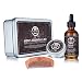 100% Boar Hair Bristle Beard Brush: Military Round Bamboo for Men Brush Strokes. Great to Use with Facial Hair Beard Oil, Balm and Conditioners, Use with Dry or Wet Beards (Military - Hard)