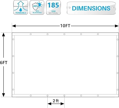 Miniatura 13 de Sombra 90% de tela para el sol, cubierta de privacidad para patio, jardín, pérgola, toldo con ojales (moca, 8 x 12 pies)