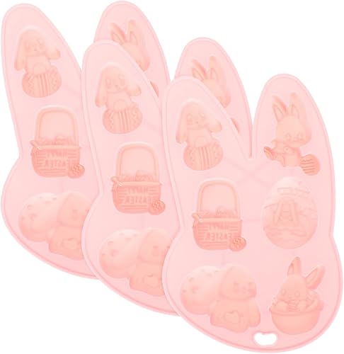 Zerodeko Molde de conejo para galletas de Pascua, moldes de conejo para conejito de chocolate, manualidades, moldes de silicona para cubitos de