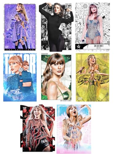 Image of Music Posters Set of 8 - Retro Wall Decor 12x8 Inch - Album Poster - Gifts for Men - Stickers - Related Gifts - Hostel Essentials for Boys Girls