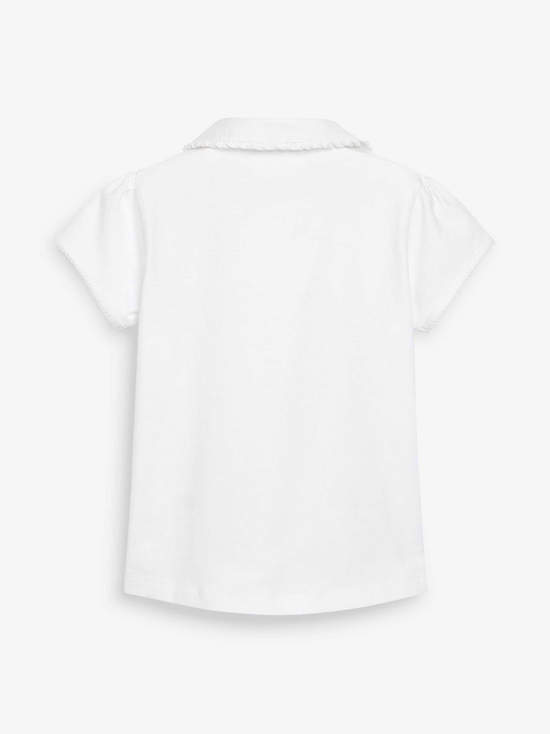 NEXT Fille Polo d’école en Coton Stretch avec col à Volants, Lot de 2