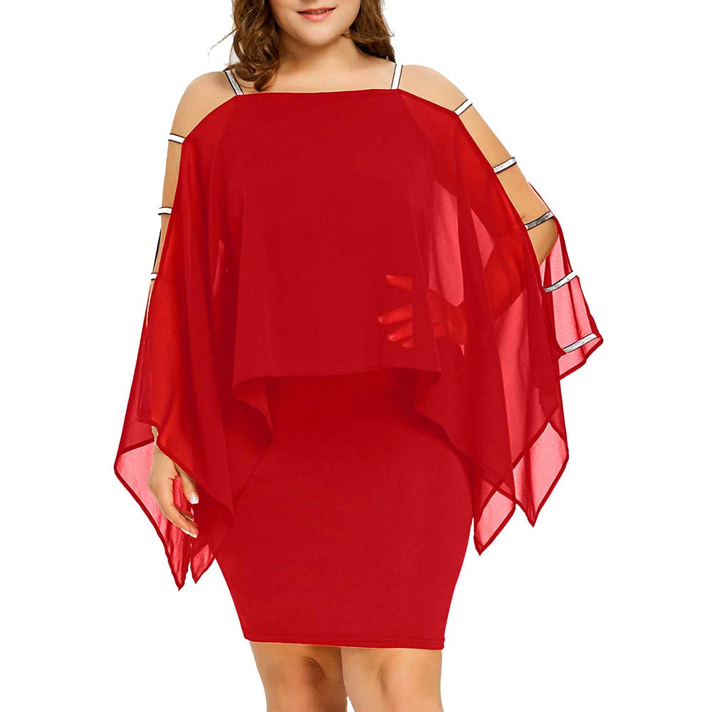 Plus Size Chiffon Mini Dress Plus Size Women Casual Ladder