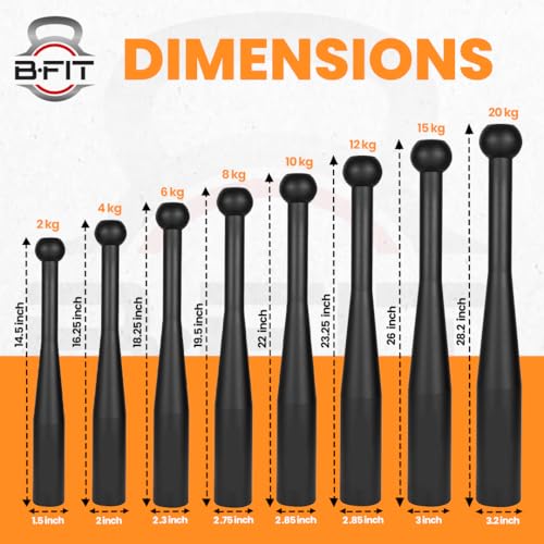 Image of B Fit Steel Sledge Hammer /ClubBells /Mac Bell for Strength Training, Support Full Body, Muscles, Shoulder, Grips & Forearms Workouts, Stretching (ClubBell, 10 Kg)