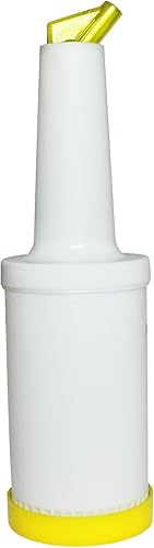 Miniatura 4 de Juego de 3 botellas amarillas de 1 cuarto de galón para verter y almacenar jugo de fruta y licor - Recipientes para botellas de jugo de barras,