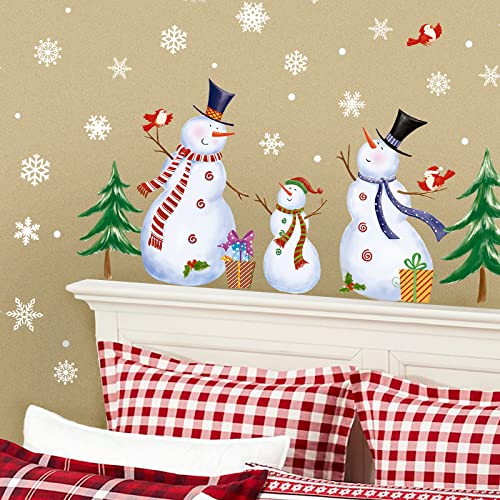 Christmas Window Clings Snowman Window Clings Snowflakes Decals Static Stickers for Christmas Decorations Indoor Décor Ornaments Xmas Party Supplies