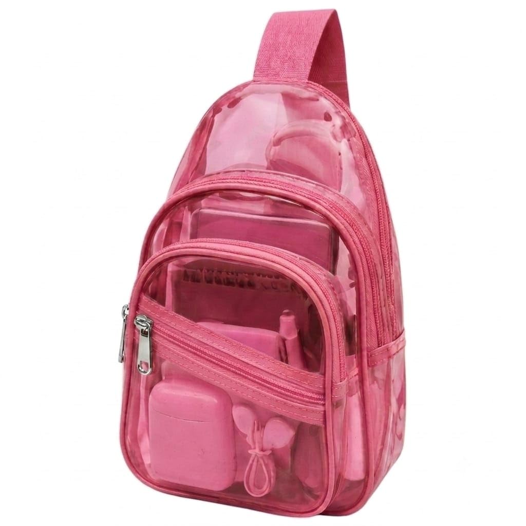 Kids' Jelly Waterproof Chest Pouch – Stylish & Transparent (Pink)-image-19