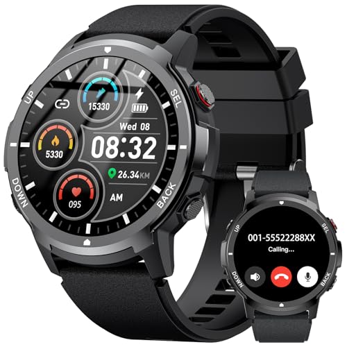 PYRODUM Smartwatch Herren, 1,43'' Fitnessuhr,5ATM Wasserdicht