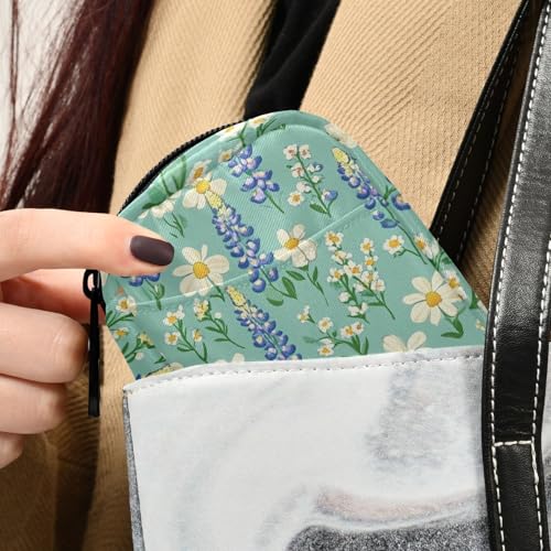 Image of Cute Green Bluebonnet and Daisies Cute Pill Organizer Weekly Travel Pill Box 7 Day Large Capacity Pill Dispenser Case with 8 Pill Container Daily Pill Box Organizer Vitamin Holder Pill Bottle