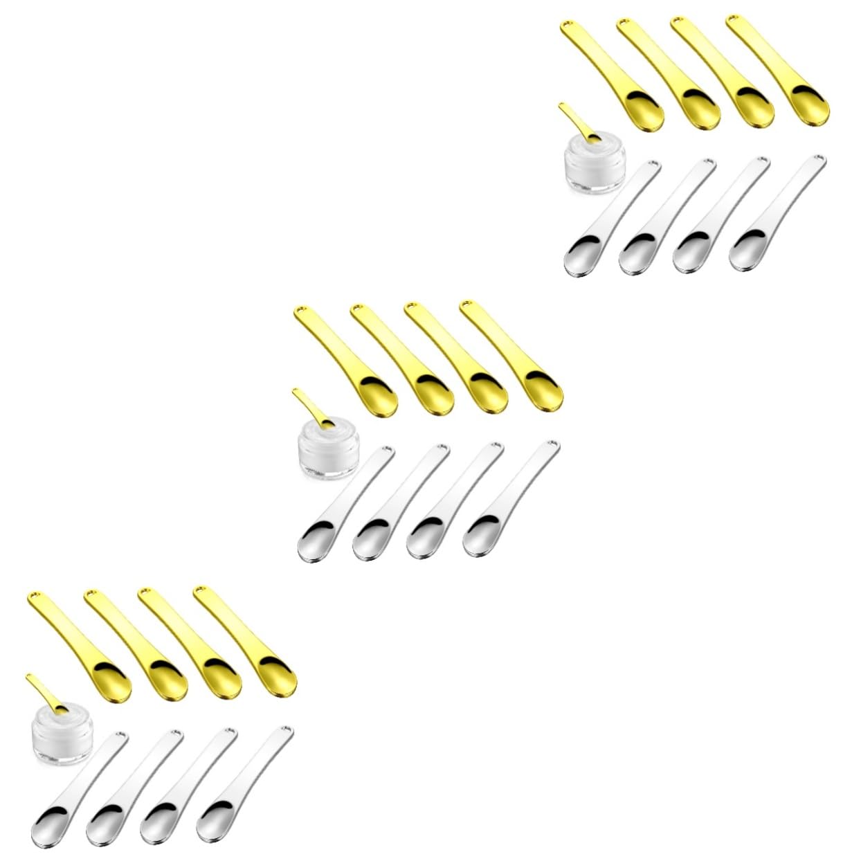 FOMIYES 24 Piezas Mini Cuchara Para Espátulas Cosméticas Para Cuchara Para El Cuidado De La Piel Facial Herramientas Faciales Para El Cuidado De La Piel Escudo De