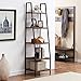 O&K FURNITURE 5-Tier Ladder Shelf, Ladder Shelves, Industrial Style Bookcase, Leaning Bookcases and Book Shelves, Modern Storage Rack and Shelving Unit-72”H x 20”W, Rustic Brown Finish,(1-pc)