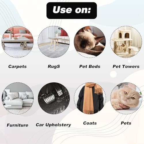 Image of Cat Hair Remover for Furniture, Portable Pet Hair Remover Tool, Uproot Cleaner Carpet Scraper for Dog Cat Pet Hairs, Rug Brush for Couch Clothes Pets Towers