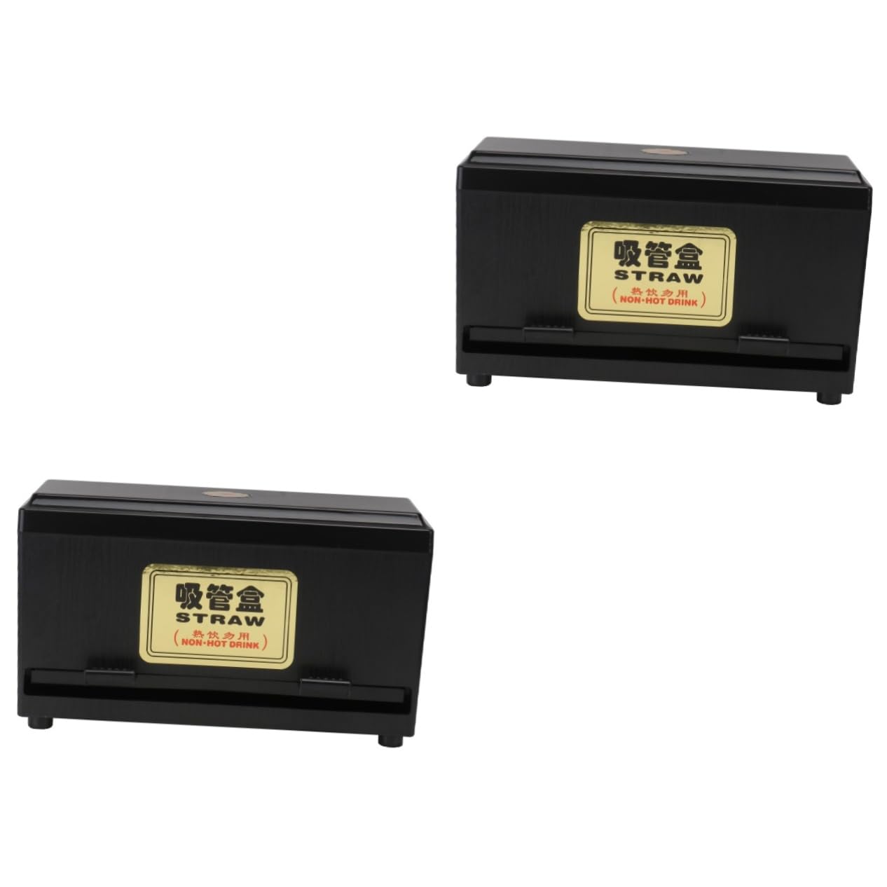 CATIEBYE 2 Pcs Straw Box Straw Dispenser Container Bubble Tea Straws Automatic Straw Dispenser Restaurant Straw Holder Drinking Straw Dispensers Cutlery Organizer Chopsticks Plastic